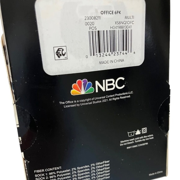 The Office Socks 6pr Casual Crew Mens Size 8-12 NEW Novelty Socks Dunder Mifflin - Picture 6 of 6